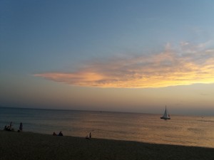 Coucher de soleil à l'océan     